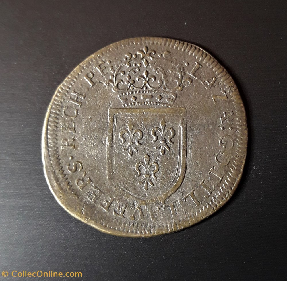 Louis XIV - Jeton - Avers : LUDOVICVS MAGNVS REX - Revers : LAZA GOTTL LAVFFERS RECH PF monnaie france royale louis xiv jeton avers ludovicvs magnvs rex revers laza gottl lavffers rech pf