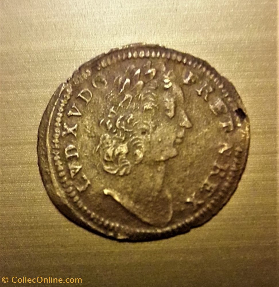 Louis XV – Jeton de compte - Avers : LVD . XV . D . G . FR . ET . NAV . REX Revers : RECH PFE MICHA monnaie france royale louis xv jeton de compte avers lvd xv d g fr et nav rex revers rech pfe micha