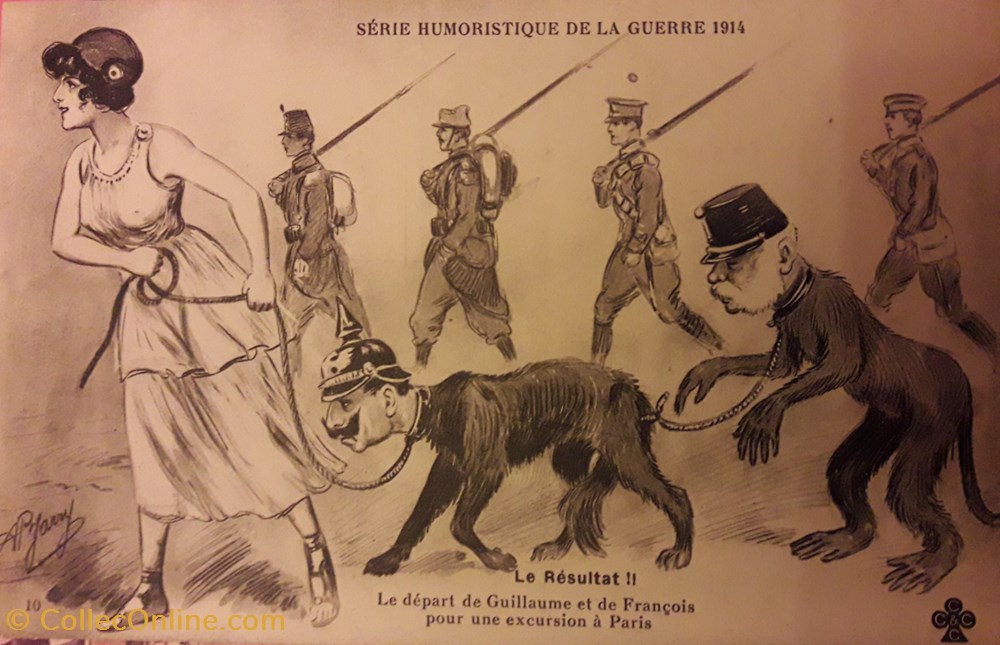 Carte humoristique de la guerre de 1914 - N° 10 - Le Résultat postale france carte humoristique de la guerre de 1914 n 10 le resultat