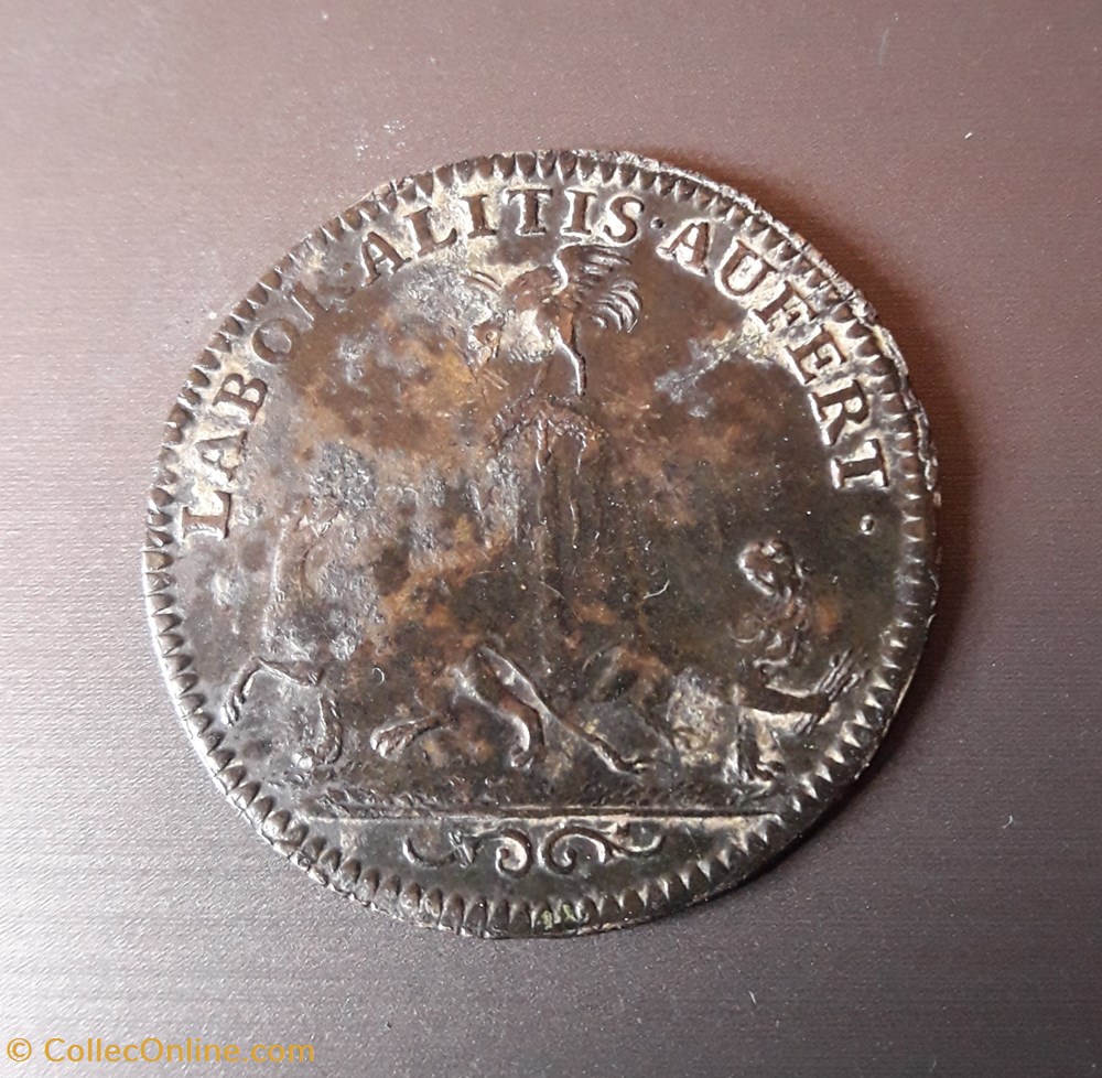 Louis XIV - Jeton - Avers : LUDOVICVS MAGNVS REX - Revers : LABOR ALITIS AUFERT monnaie france royale louis xiv jeton avers ludovicvs magnvs rex revers labor alitis aufert