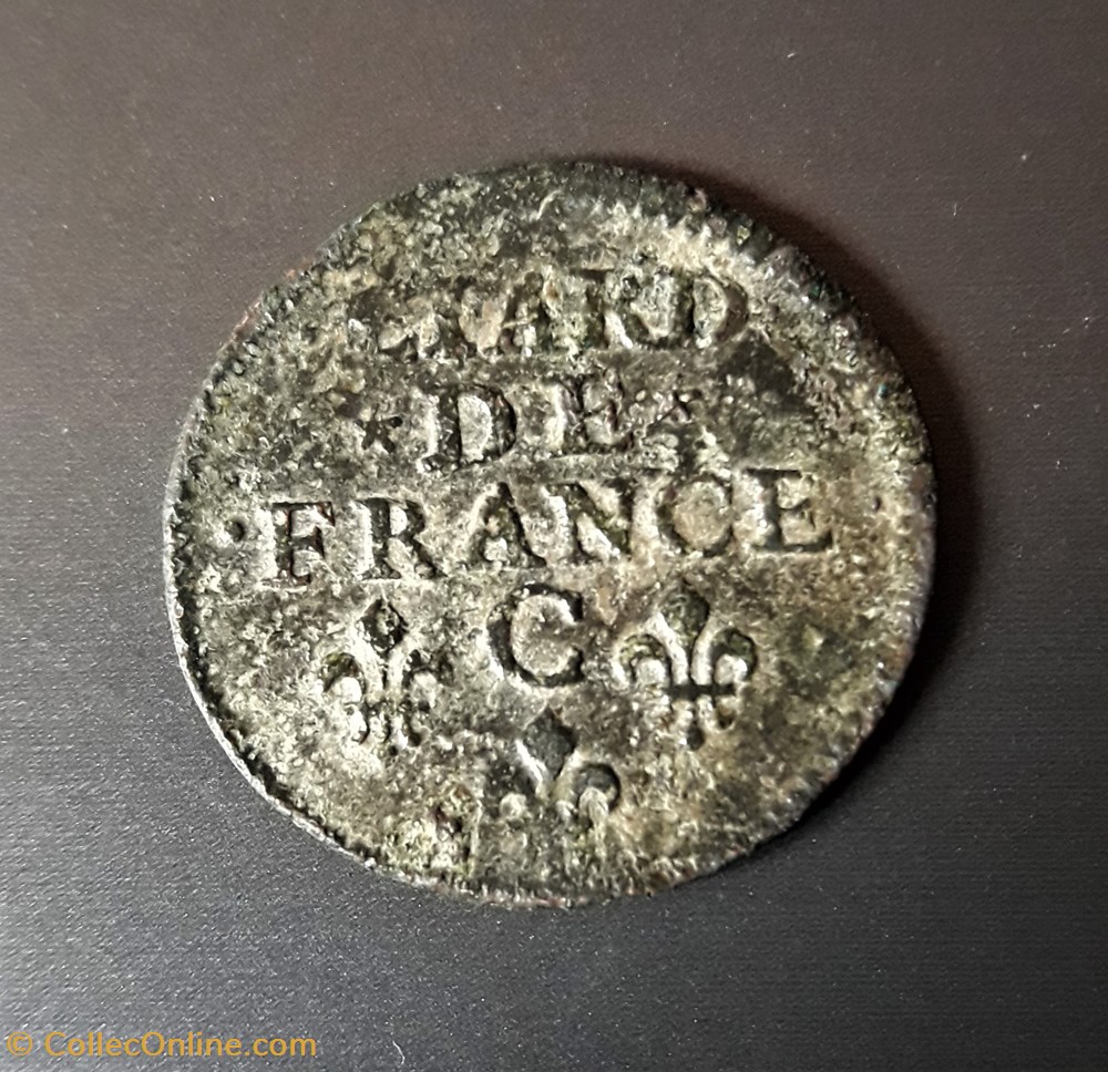Louis XIV - Liard de France - Avers : L. XIIII .ROY. DE FR. ET. DE. NA. 1657 - Revers : LIARD. / .DE monnaie royale louis xiv liard de france avers l xiiii roy de fr et de na 1657 revers liard de