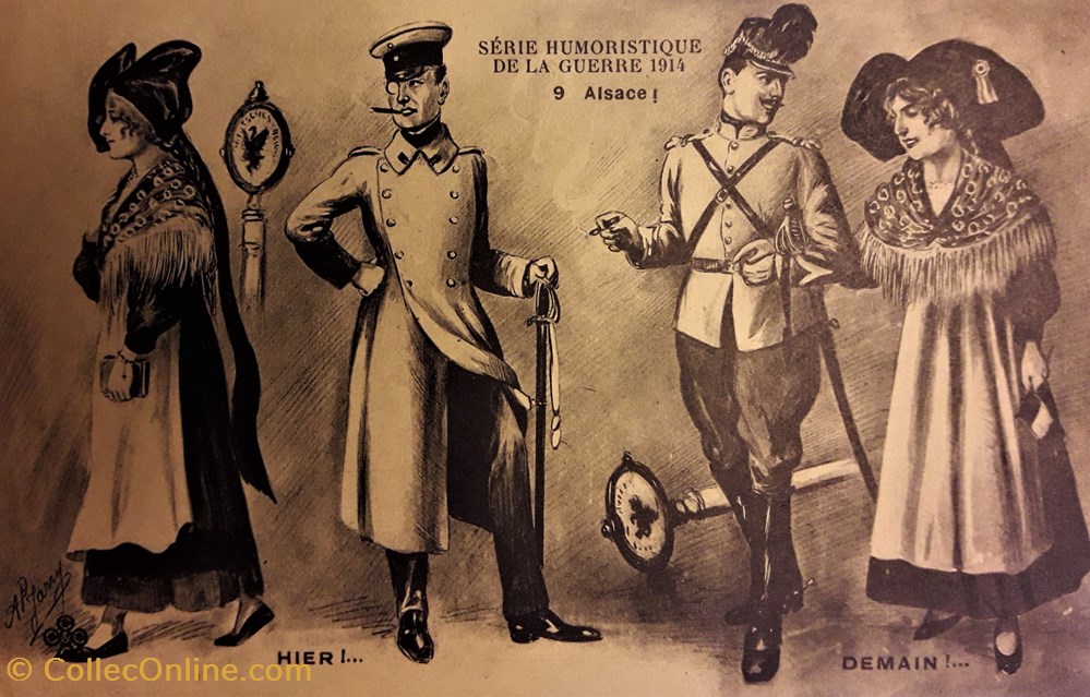 postale france carte humoristique de la guerre de 1914 n 9 alsace
