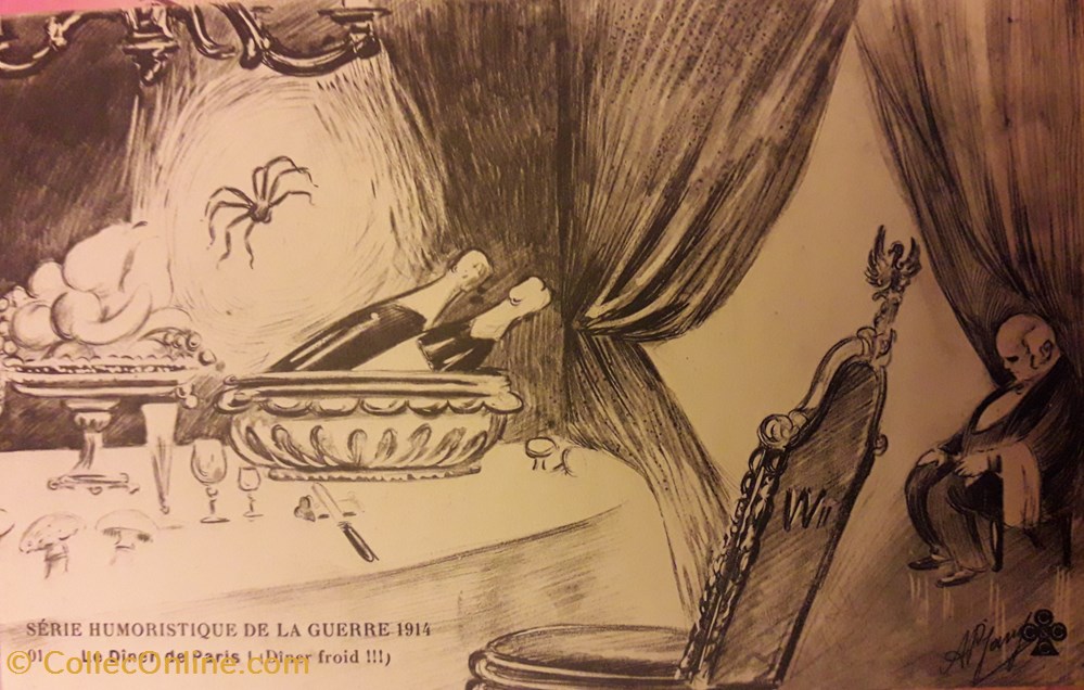 postale france carte humoristique de la guerre de 1914 n 01 le diner de paris