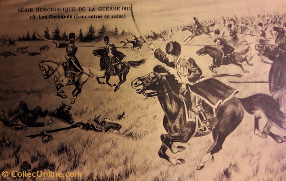 postale france carte humoristique de la guerre de 1914 n 12 les cosaques