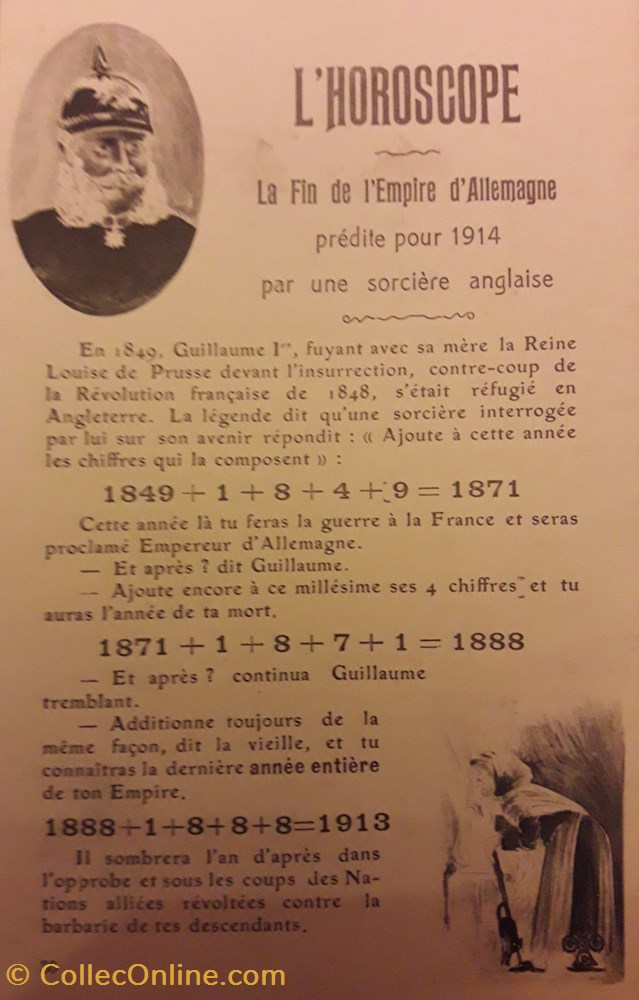 postale france carte humoristique de la guerre de 1914 n 30 horoscope