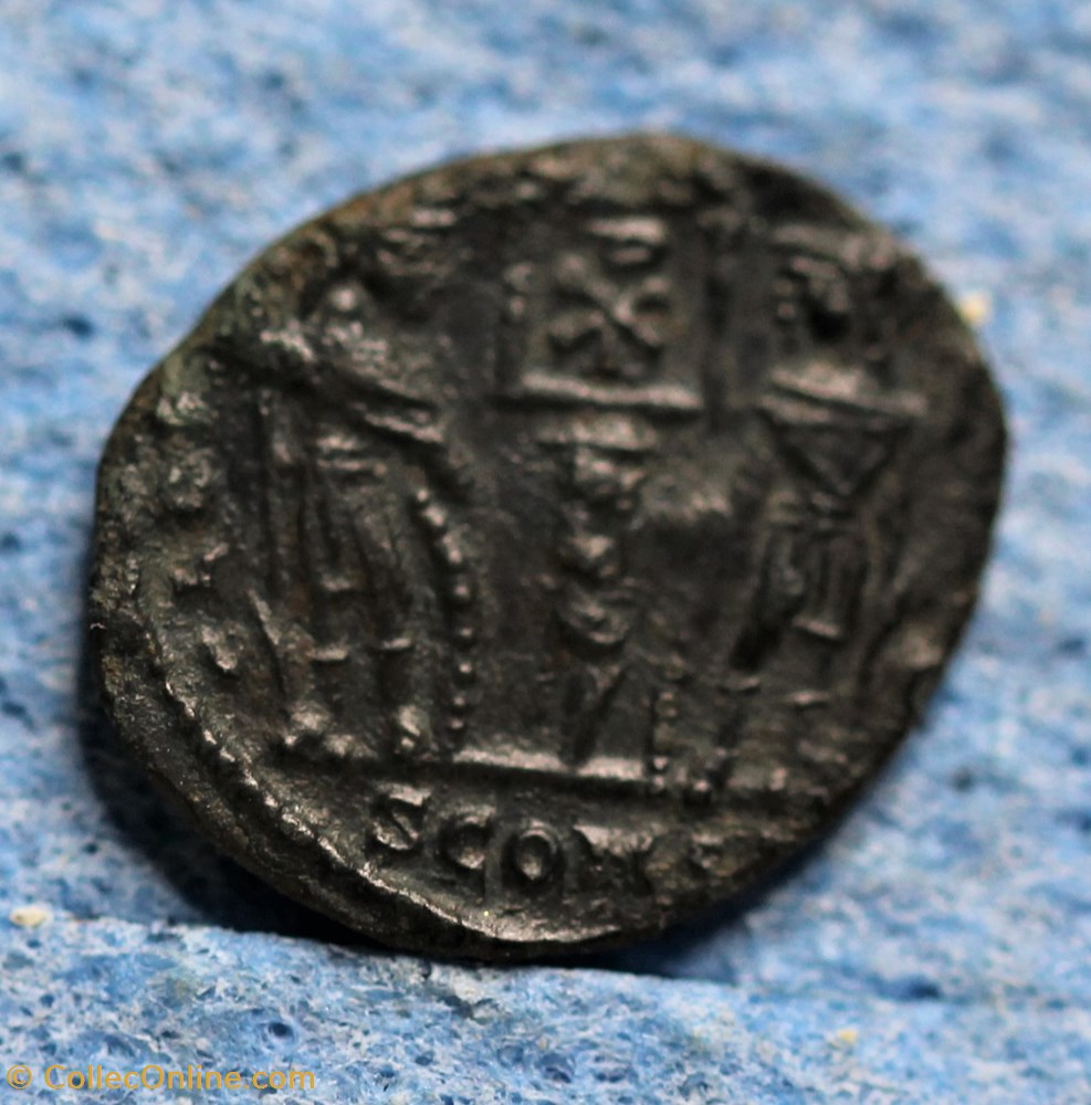 CONSTANS Nummus - A : FL IVL CONSTANTIVS NOB C - R : GLOR-IA EXERC-ITVS // SCONST monnaies antiquite av jc ap romaines republicaines imperiales constans nummus a fl ivl constantivs nob c r glor ia exerc itvs sconst