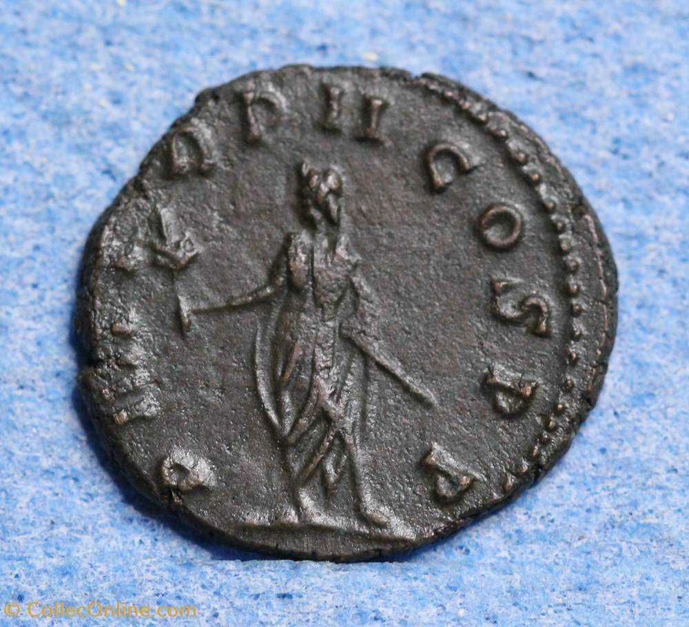 CLAUDE II le Gothique Antoninien Avers : IMP C CLAUDIUS AVG Revers : PM TR P II COS P P monnaie antiquite jc ap romaine republicaine imperiale claude ii le gothique antoninien avers imp c claudius avg revers pm tr p ii cos p p