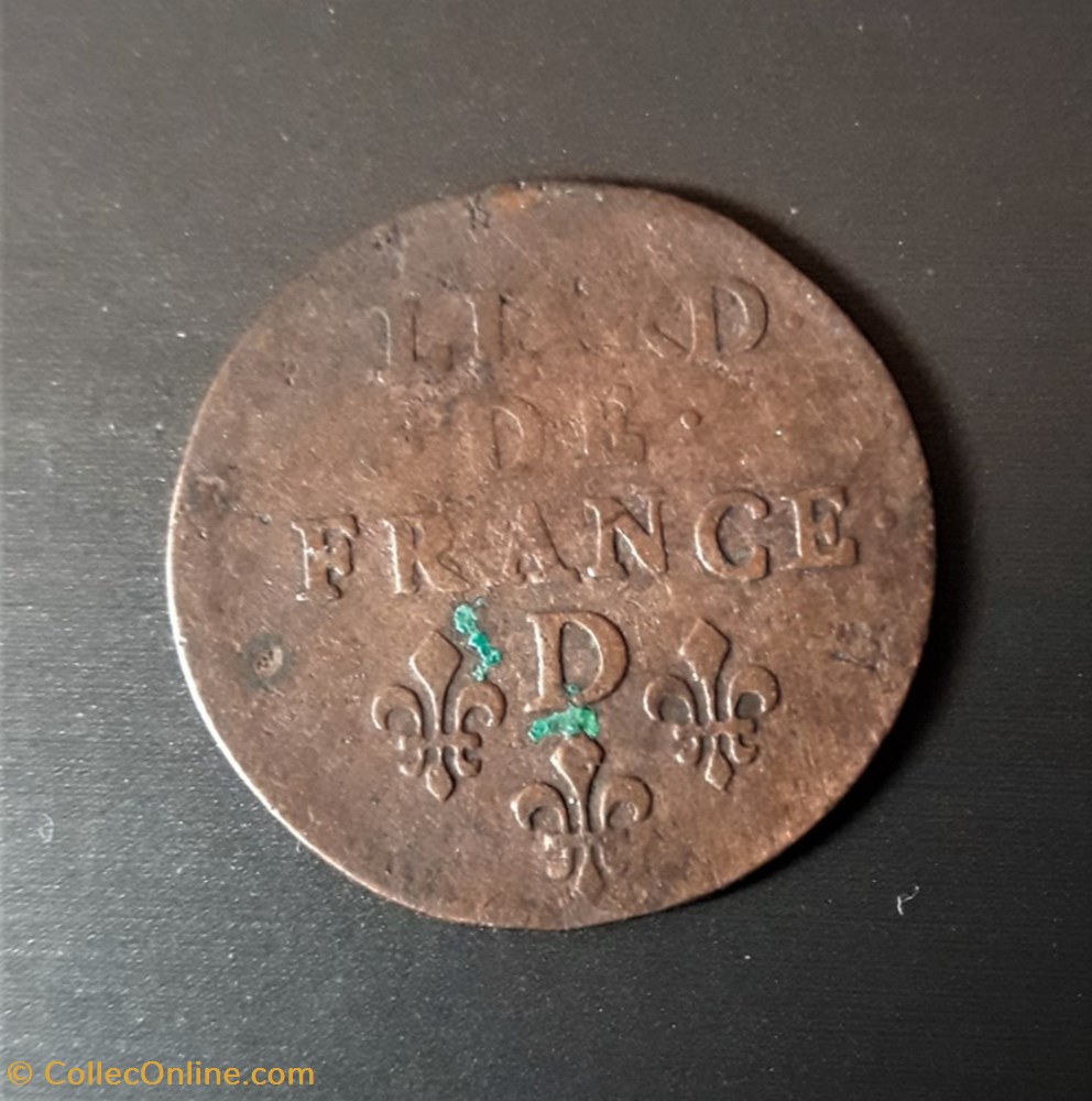 monnaie royale louis xiv liard avers l xiiii roy mm de fr et de na revers liard de france