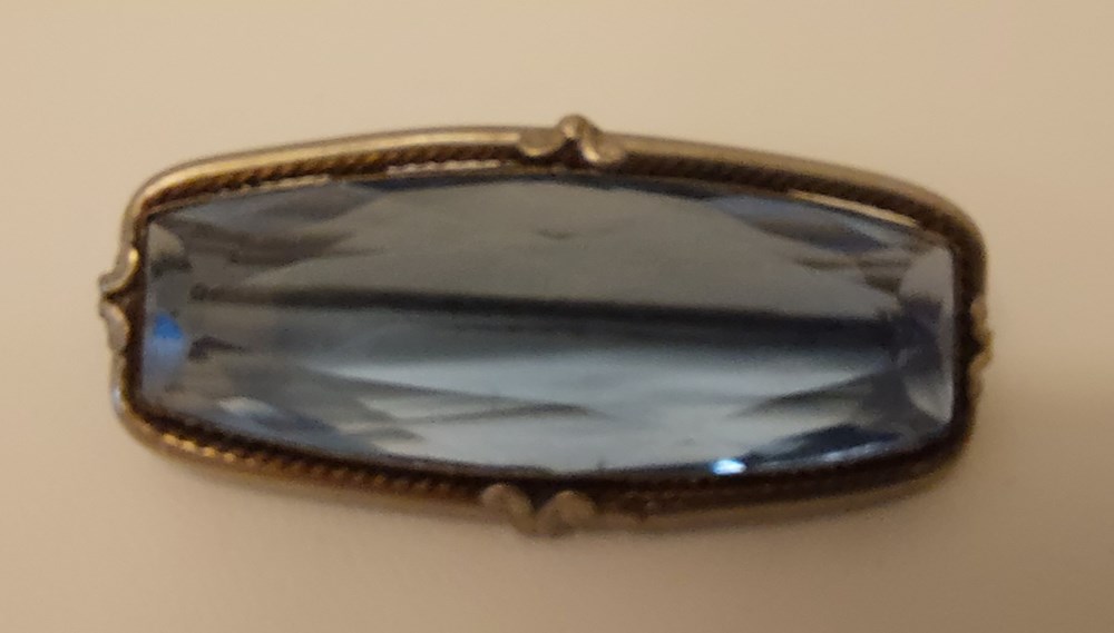 art antiquities brosch syntetisk akvamarin