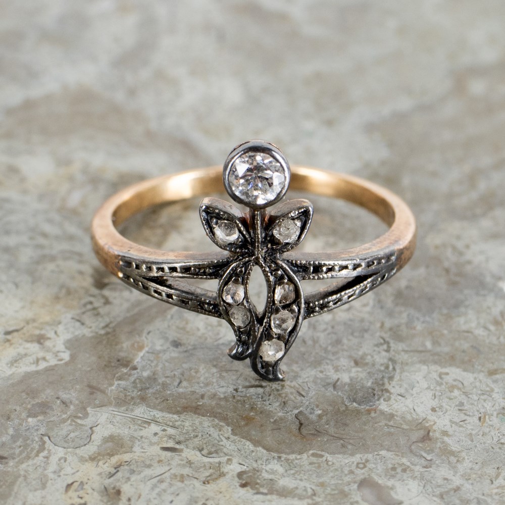 art antiquities ring guld silver diamanter
