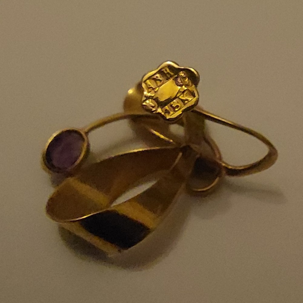 Örhängen guld, ametist art antiquities orhangen guld ametist