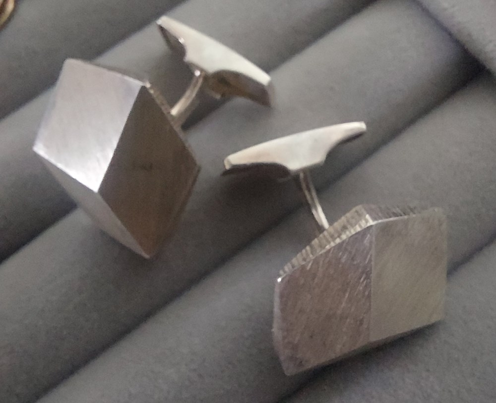 Manschettknappar, silver, geometrisk form art antiquities manschettknappar silver geometrisk form