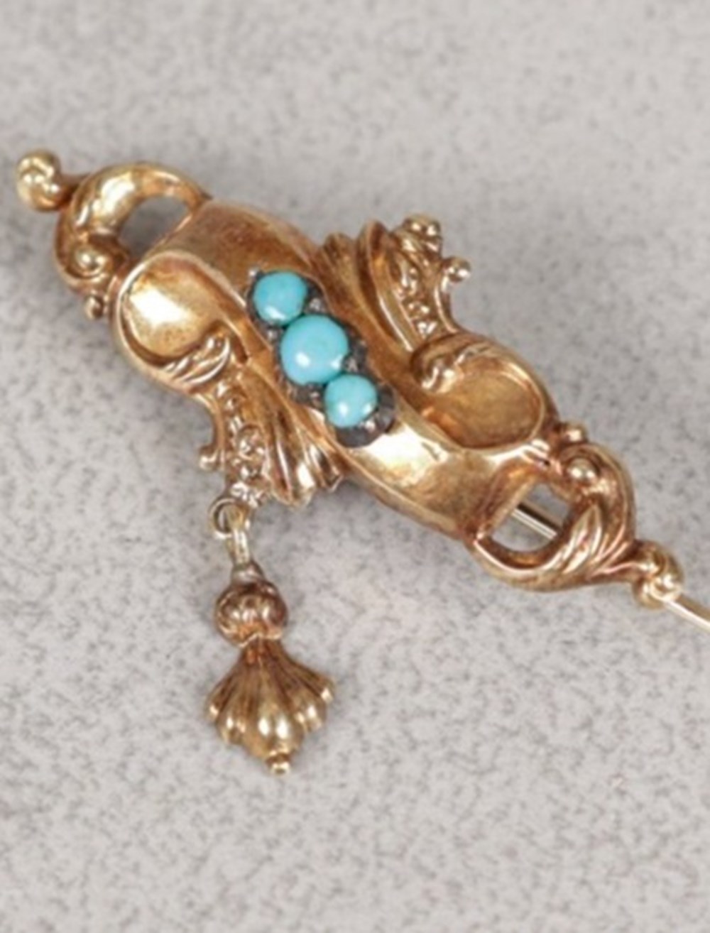 Mindre brosch, 14k, turkoser art antiquities mindre brosch 14k turkoser
