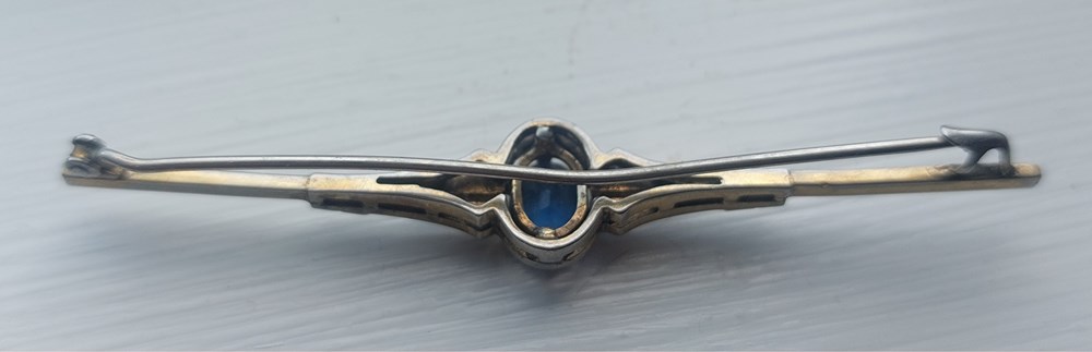 Brosch, silver och blå sten art antiquities brosch silver och bla sten