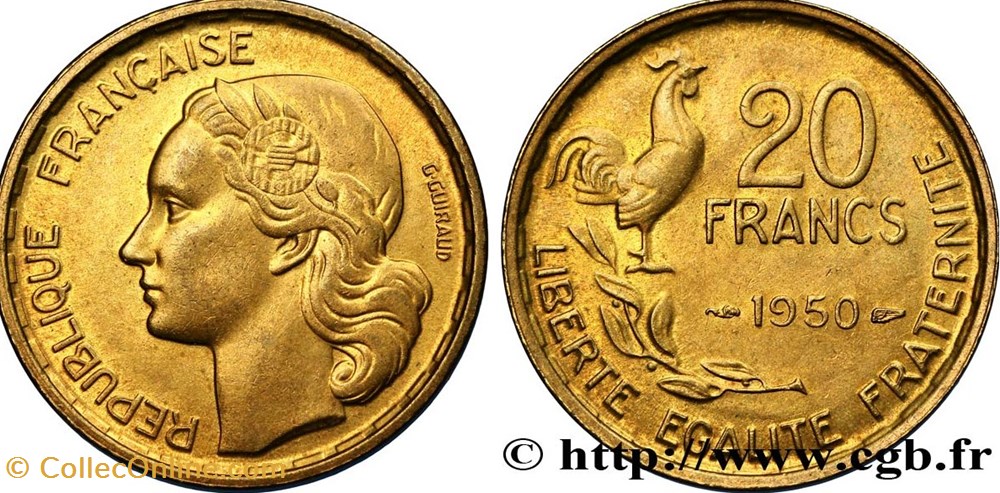20 FRANCS G.GIRAUD 1951 monnaies 20 francs g giraud 1951