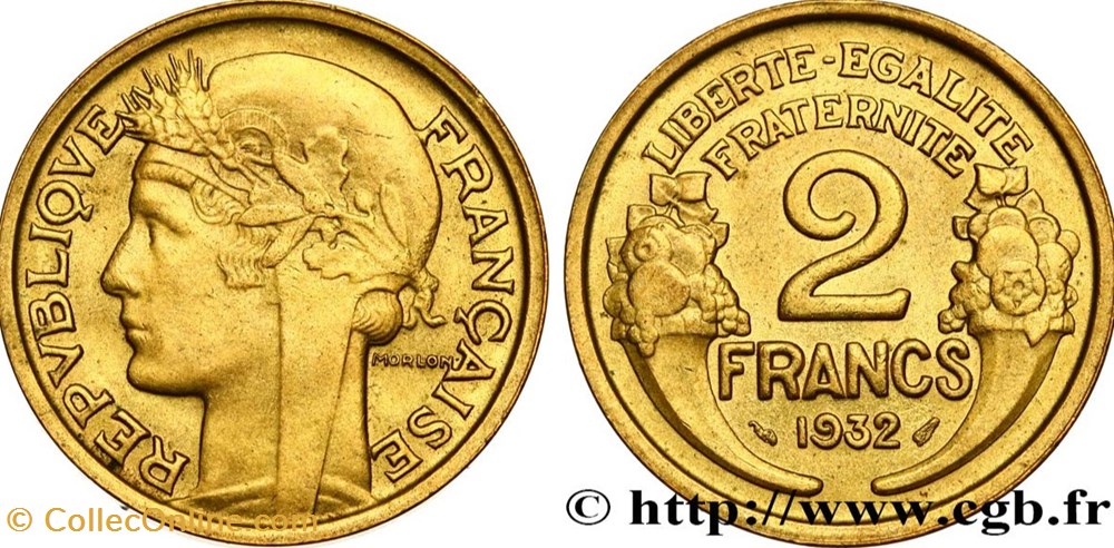monnaies 2 francs 1931 morlon