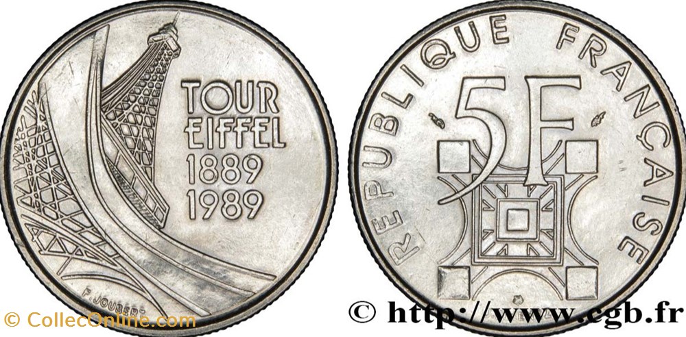 5 FRANCS 1989 TOUR EIFFEL monnaies 5 francs 1989 tour eiffel