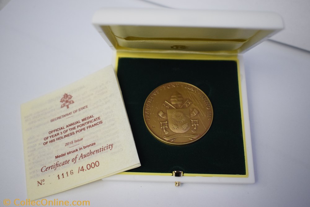 Year 7-2019 Pope Francis Pontificate Mint Bronze Annual Papal ...