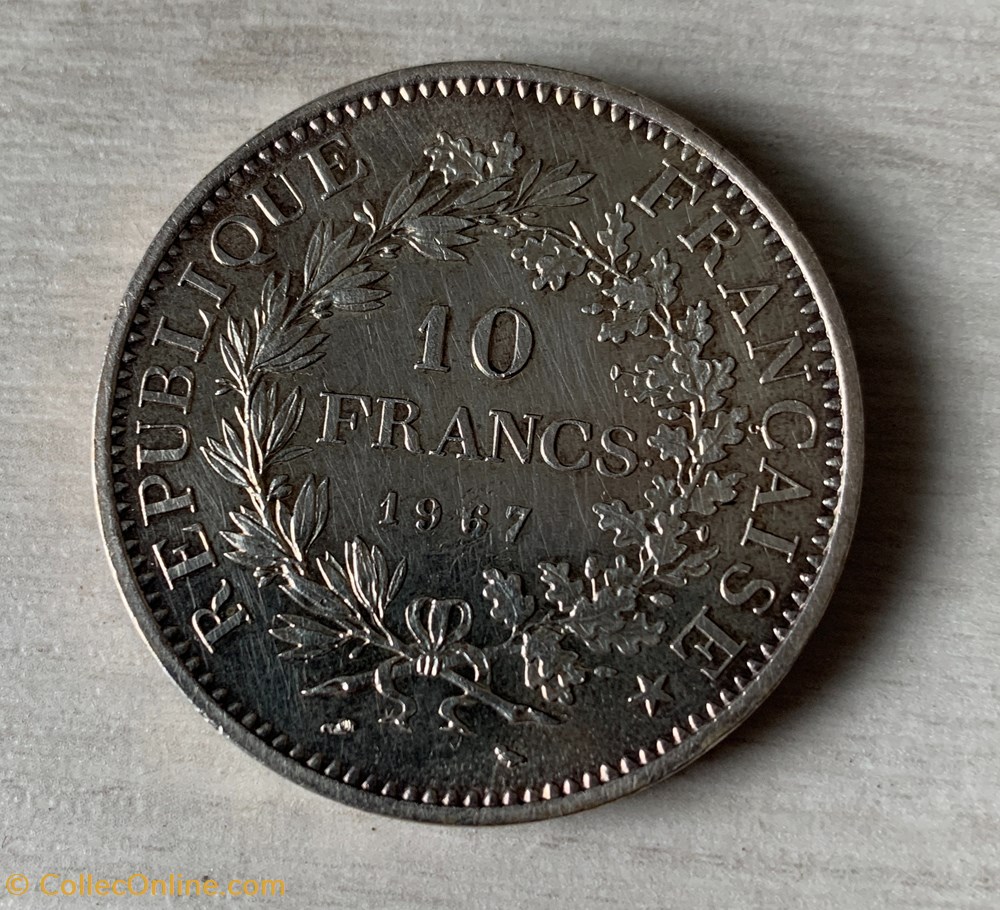 10 Francs - Hercules - France 1967 coin world 10 francs hercules france 1967