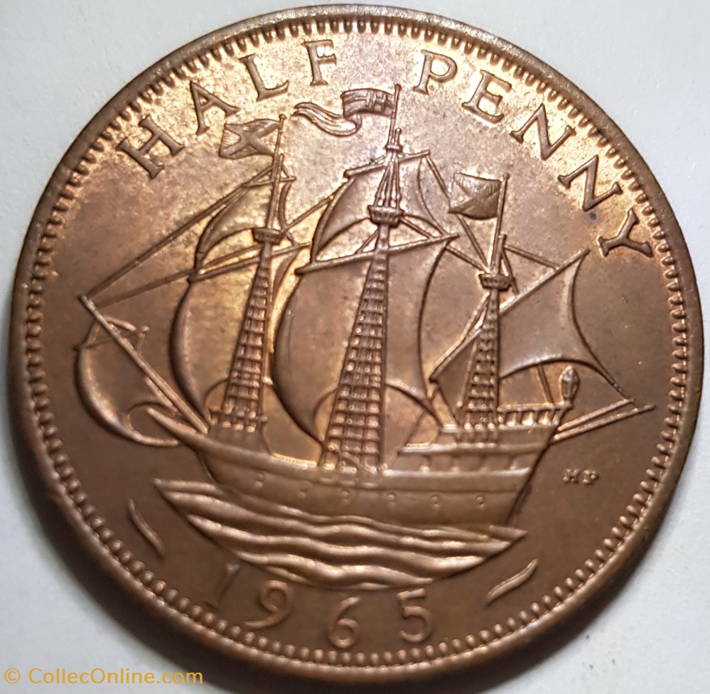 ½ penny Elizabeth II Royaume-Uni 1965 1967 monnaie monde penny elizabeth ii royaume uni 1965 1967