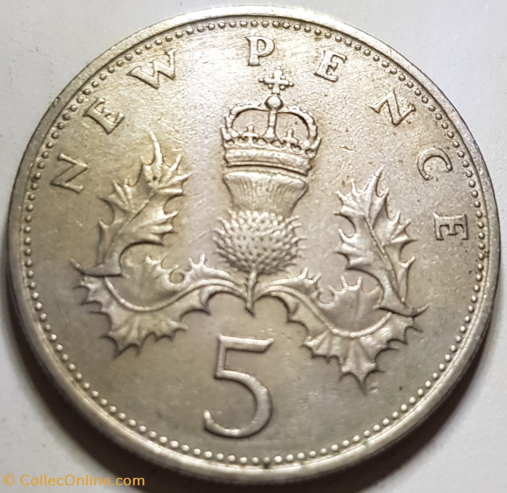 5 nouveaux pence Elizabeth II Royaume-Uni 1968 monnaie monde 5 nouveaux pence elizabeth ii royaume uni 1968