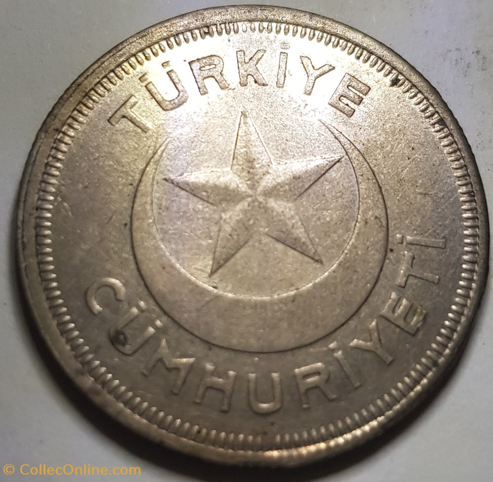 5 kuruş Turquie 1938 monnaie monde 5 kurus turquie 1938
