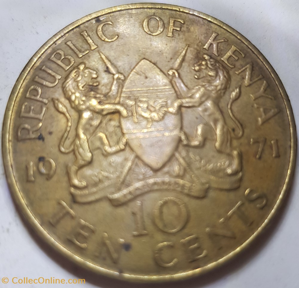 10 cents Jomo Kenyatta Kenya 1971 monnaie monde 10 cents jomo kenyatta kenya 1971