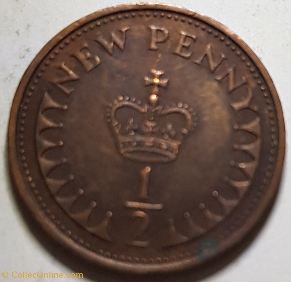 ½ nouveau penny Elizabeth II Royaume-Uni 1971 monnaie monde nouveau penny elizabeth ii royaume uni 1971
