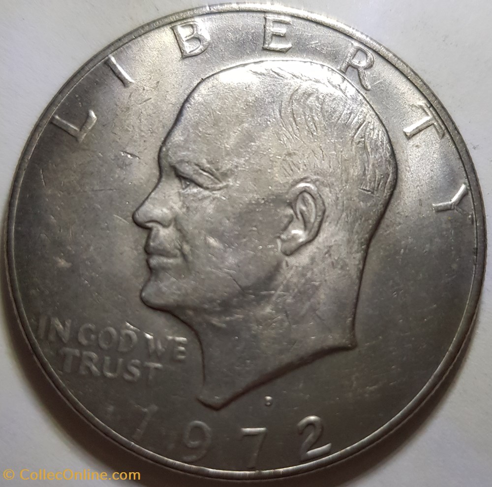 1 dollar "Eisenhower Dollar" USA 1972 monnaie monde etat uni 1 dollar eisenhower dollar usa 1972