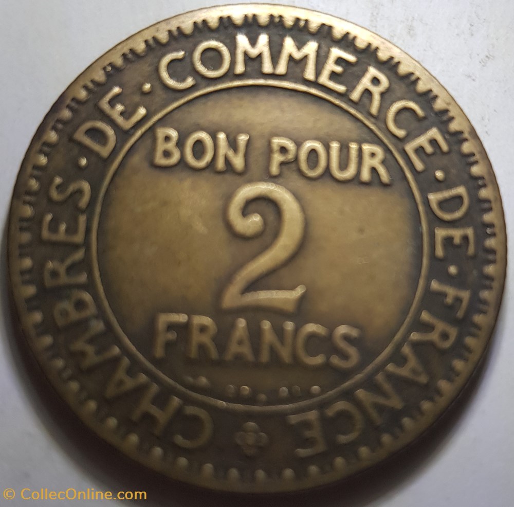 2 francs Chambres de commerce france 1923 1925 monnaie moderne 2 francs chambres de commerce france 1923 1925