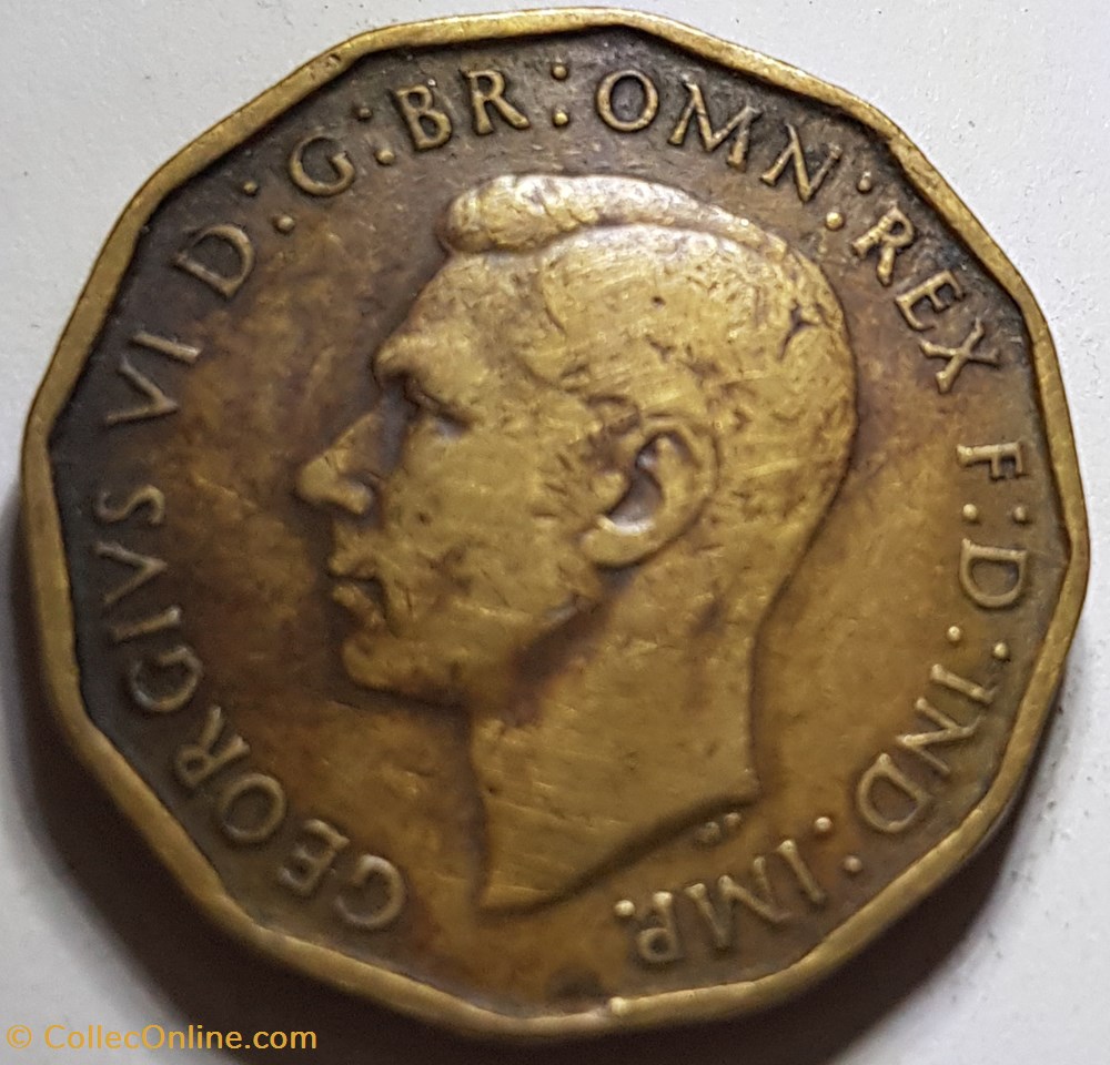 3 pence George VI Royaume-Uni 1942 monnaie monde 3 pence george vi royaume uni 1942