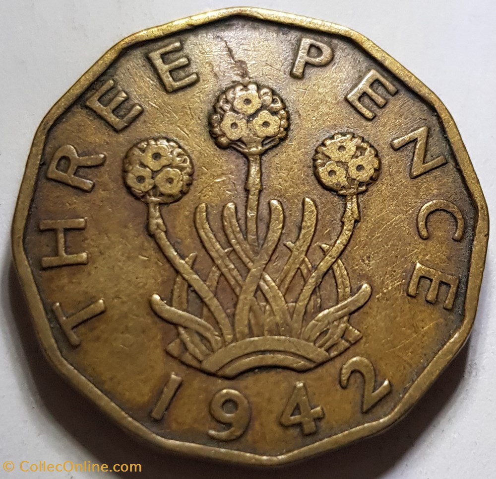 3 pence George VI Royaume-Uni 1942 monnaie monde 3 pence george vi royaume uni 1942