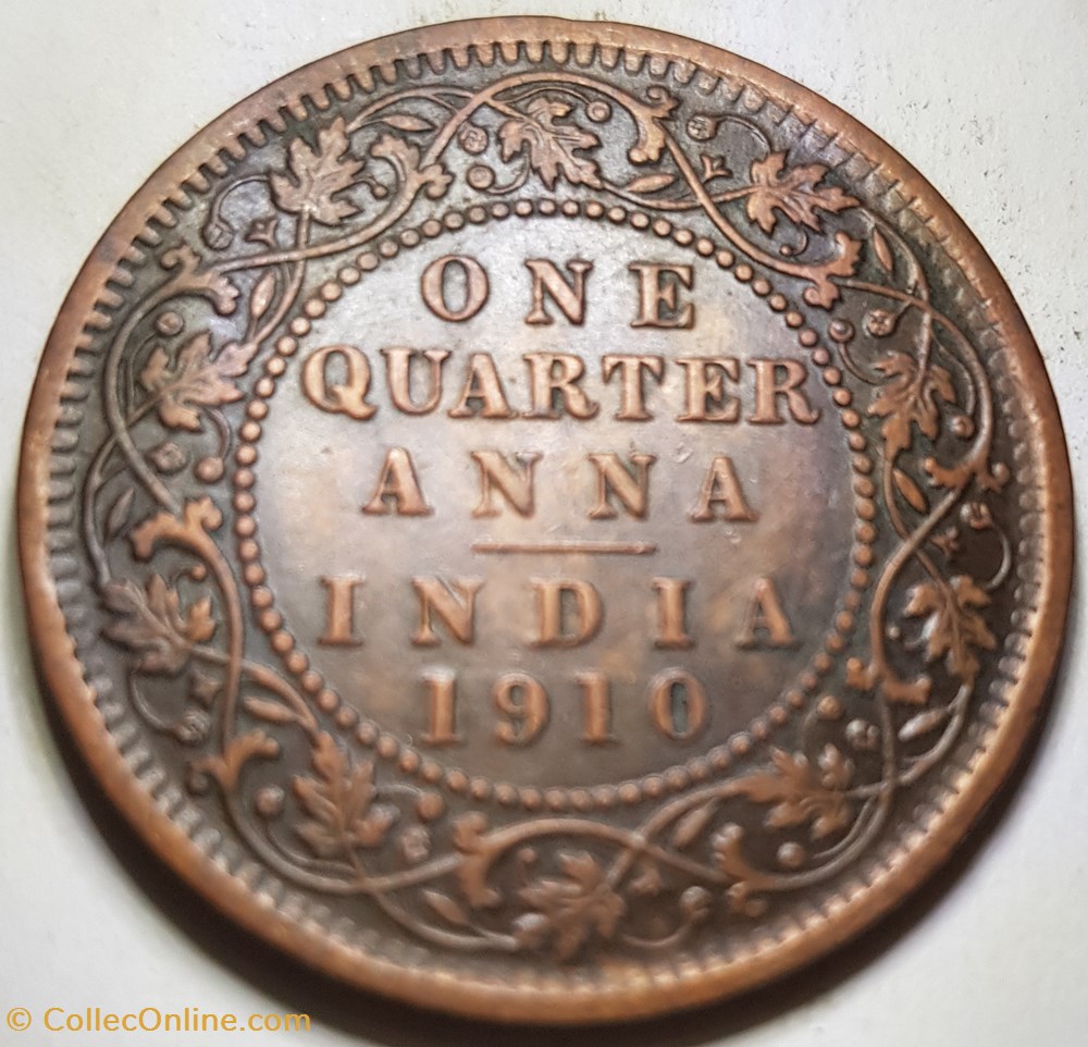 monnaie monde anna edouard vii inde britannique 1910