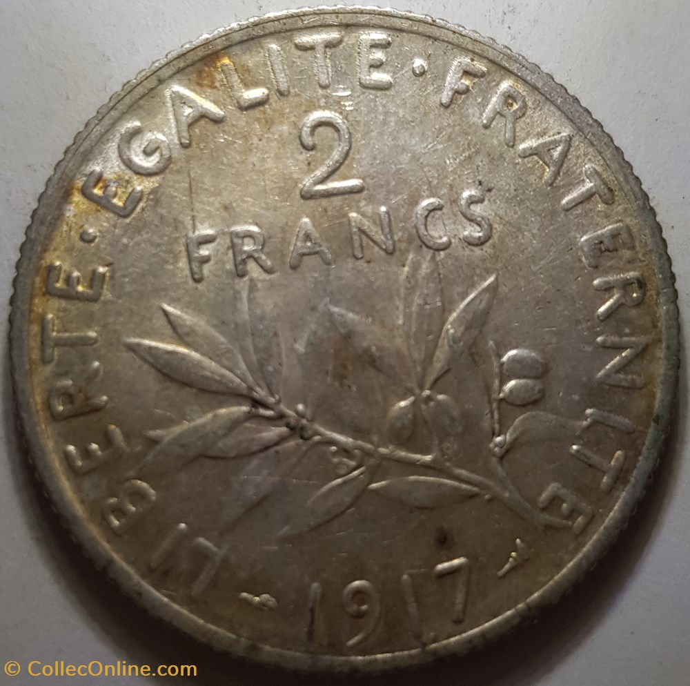 2 francs Semeuse France 1917 monnaie moderne 2 francs semeuse france 1917