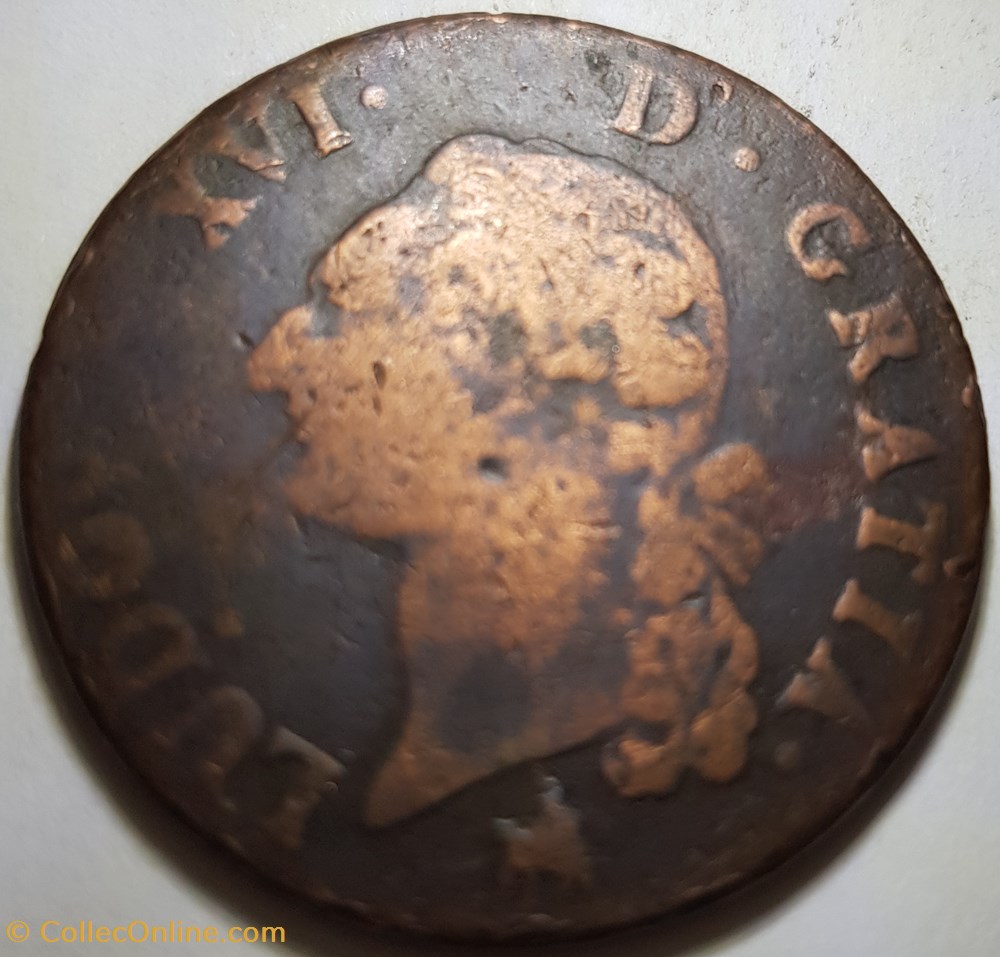 Sol à l'écu - Louis XVI France 1791 et 17?? monnaie royale sol a ecu louis xvi france 1791 et 17