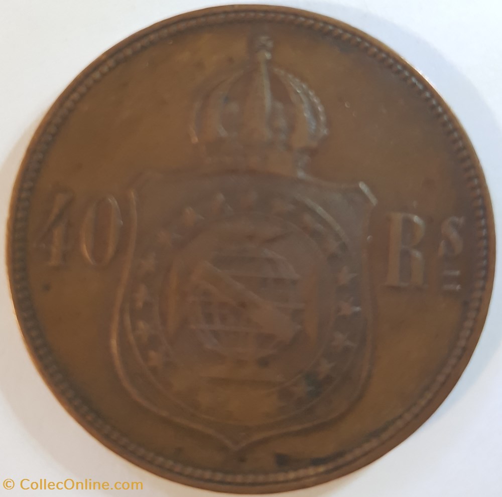 40 reis Brésil 1873 monnaie monde 40 reis bresil 1873