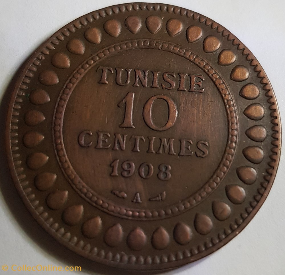 10 centimes Muhammad al-Nasir Tunisie 1908 1914 1916 monnaies monde 10 centimes muhammad al nasir tunisie 1908 1914 1916
