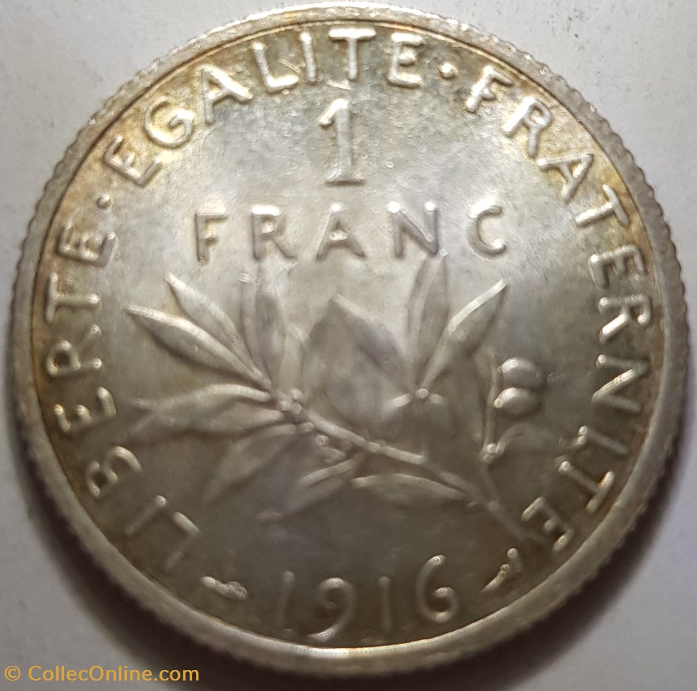 1 franc Semeuse france 1916 monnaie moderne 1 franc semeuse france 1916