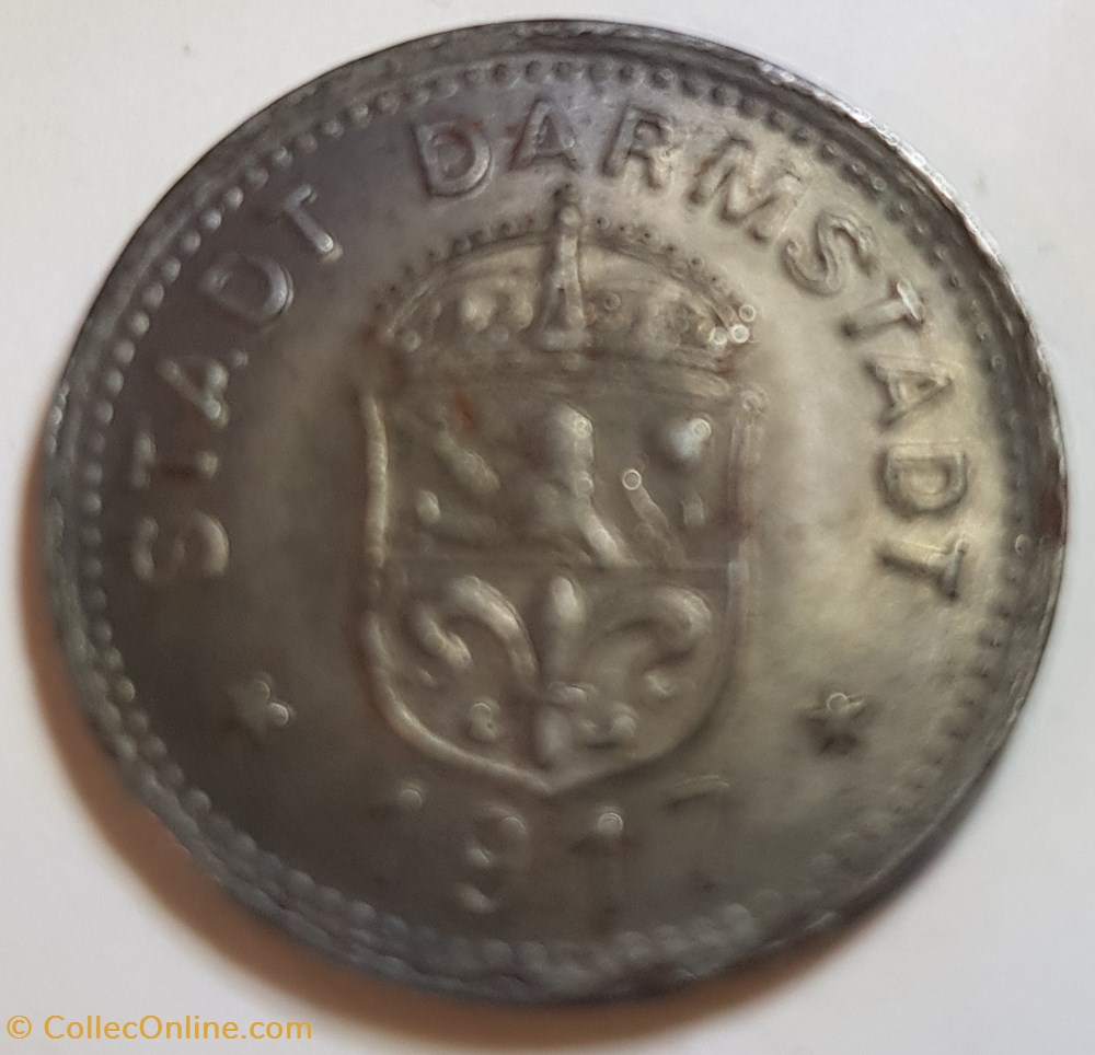 10 Pfennig - Darmstadt 1917 monnaie monde allemagne 10 pfennig darmstadt 1917