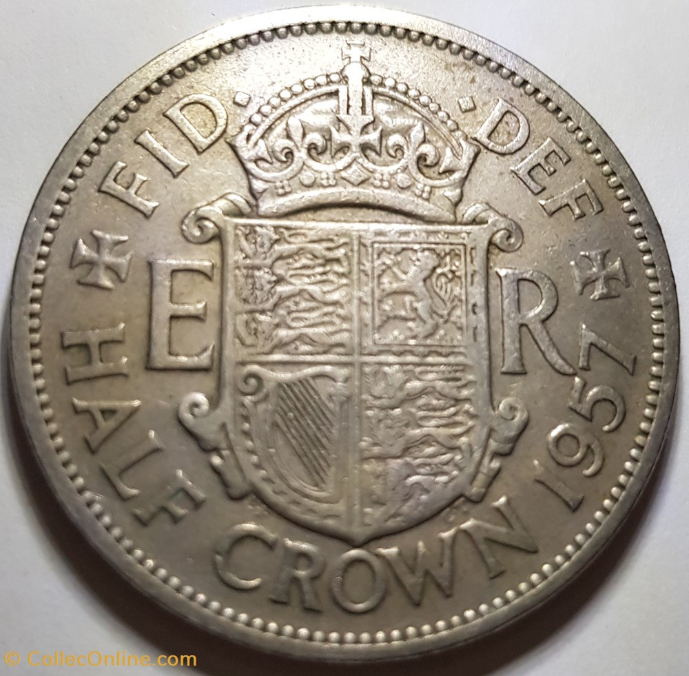 ½ couronne Elizabeth II 1957 1963 Royaume-Uni monnaie monde couronne elizabeth ii 1957 1963 royaume uni