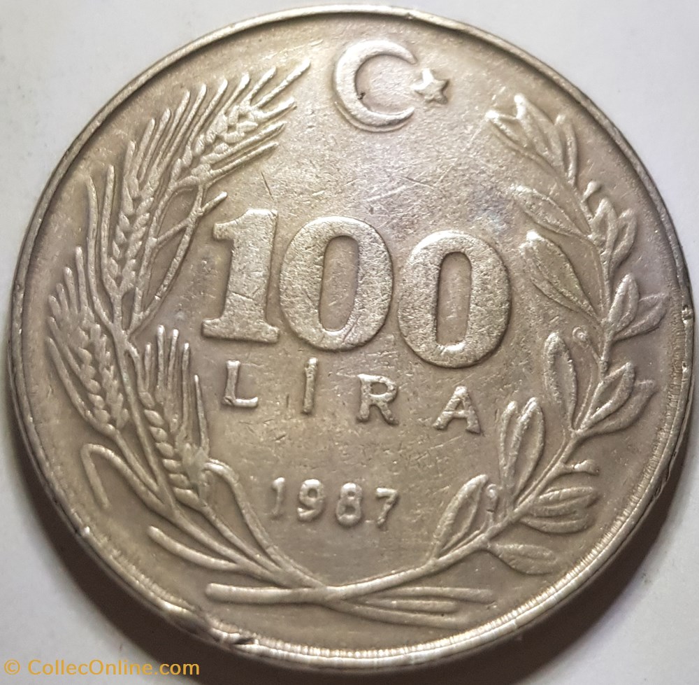 100 lira Turquie 1987 1988 monnaies monde 100 lira turquie 1987 1988