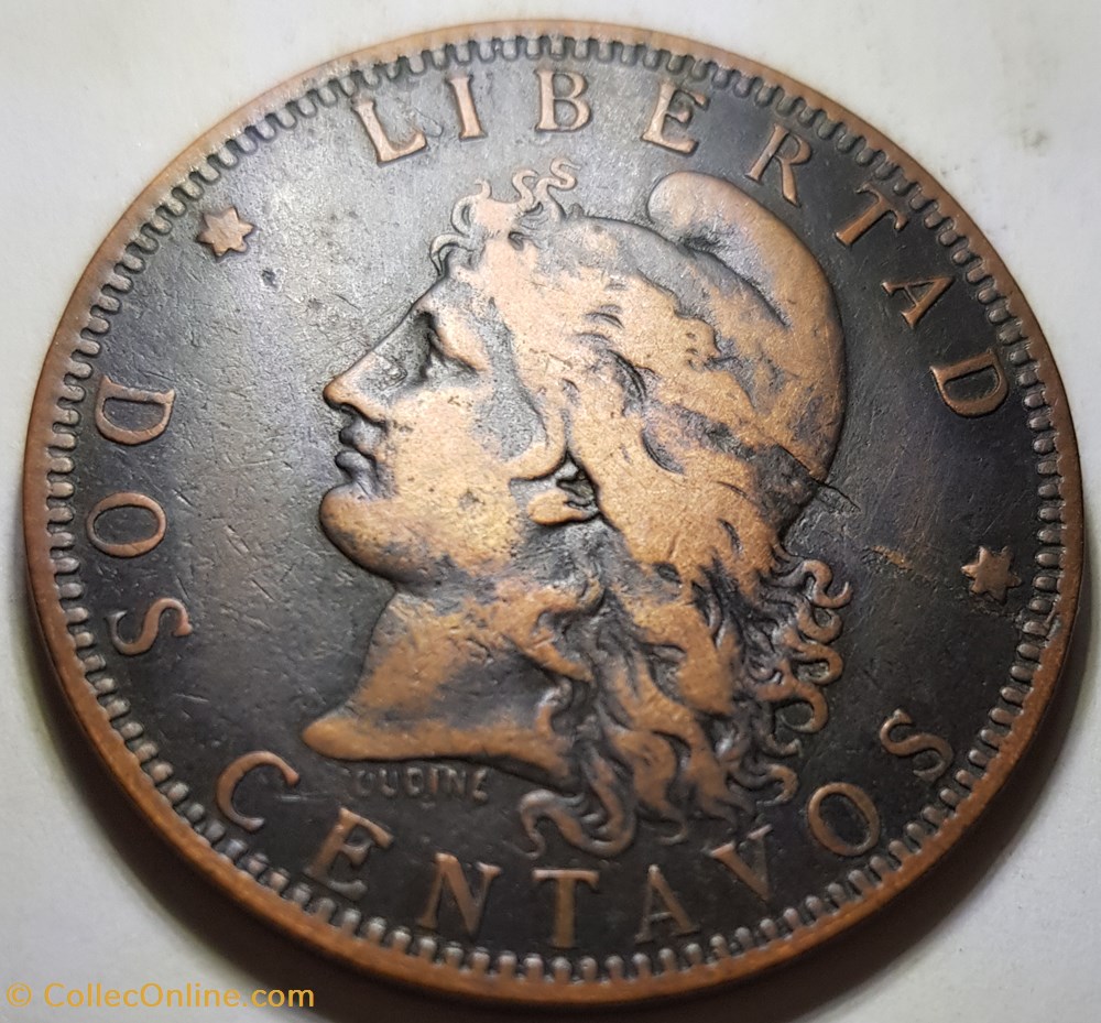 2 centavos Argentine 1891 monnaie monde 2 centavos argentine 1891