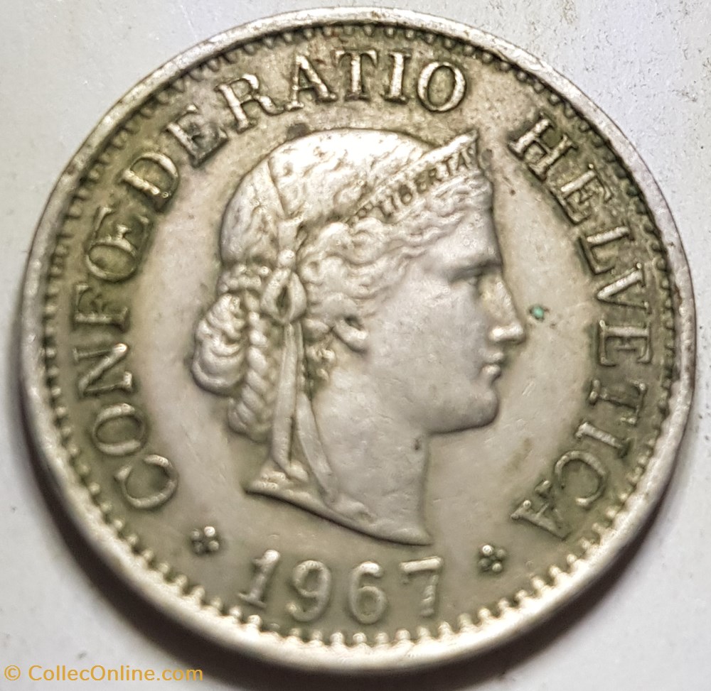 10 centimes Tête de Libertas Suisse 1967 monnaie monde 10 centimes tete de libertas suisse 1967