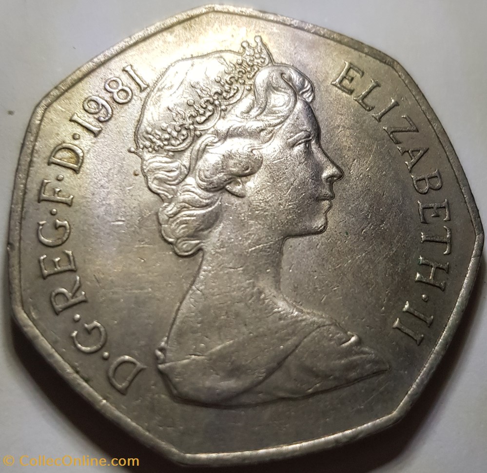 50 nouveaux pence Elizabeth II 1981 Royaume-Uni monnaie monde 50 nouveaux pence elizabeth ii 1981 royaume uni