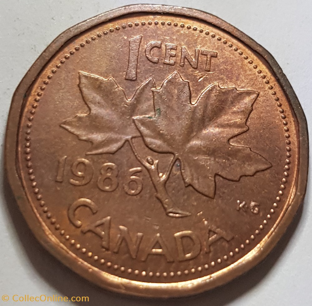 1 cent Elizabeth II 2e effigie, dodécagonale 1986 Canada monnaies monde 1 cent elizabeth ii 2e effigie dodecagonale 1986 canada