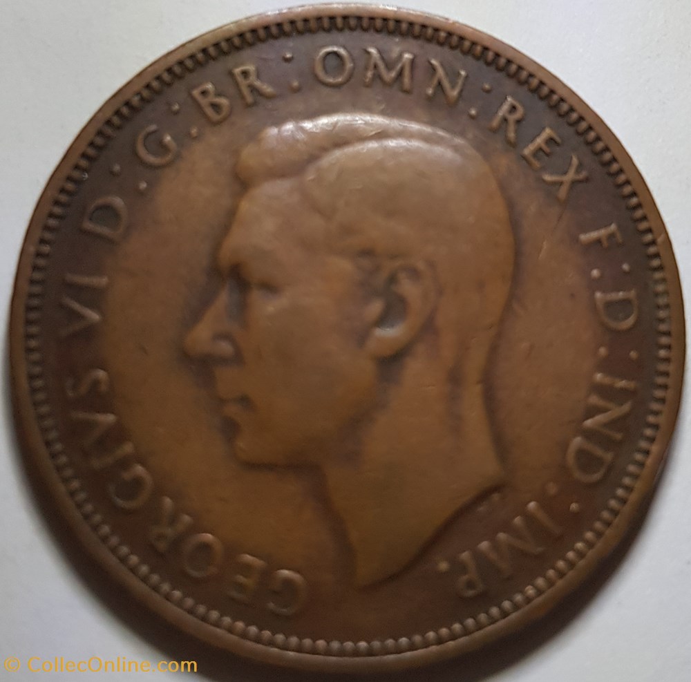 ½ penny George VI Royaume-Uni 1945 monnaie monde penny george vi royaume uni 1945
