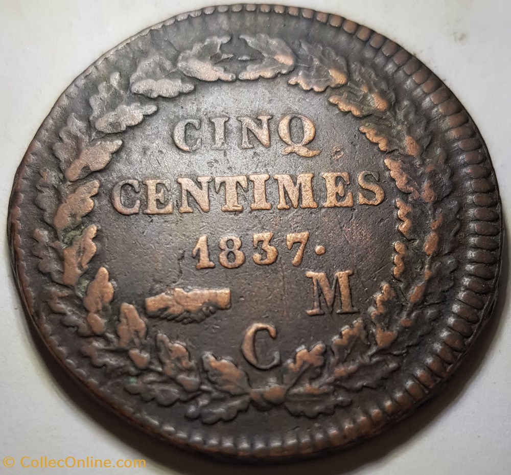 5 centimes Honoré V Monaco 1837 monnaie monde 5 centimes honore v monaco 1837