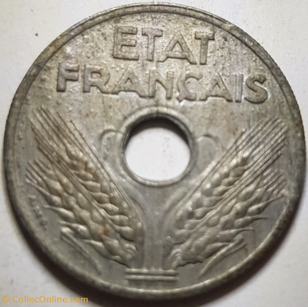 monnaie moderne 20 centimes etat francais france 1941