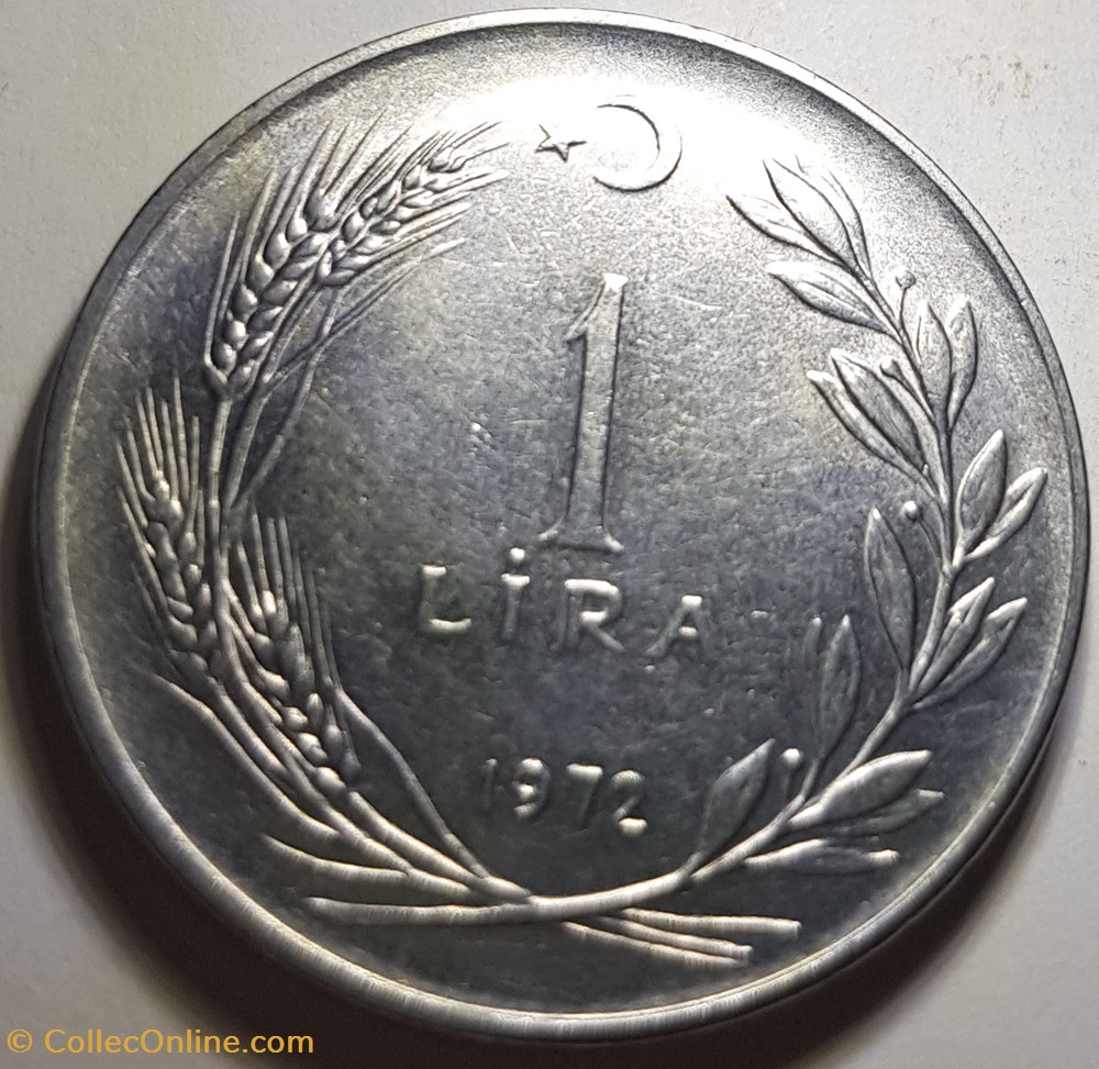 1 lira Turquie 1972 monnaie monde 1 lira turquie 1972