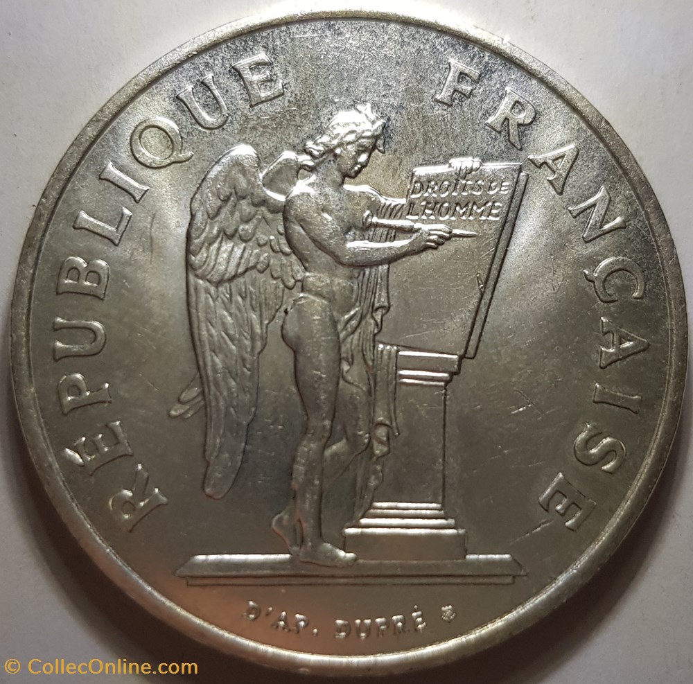 monnaie moderne 100 francs droits de homme france 1989